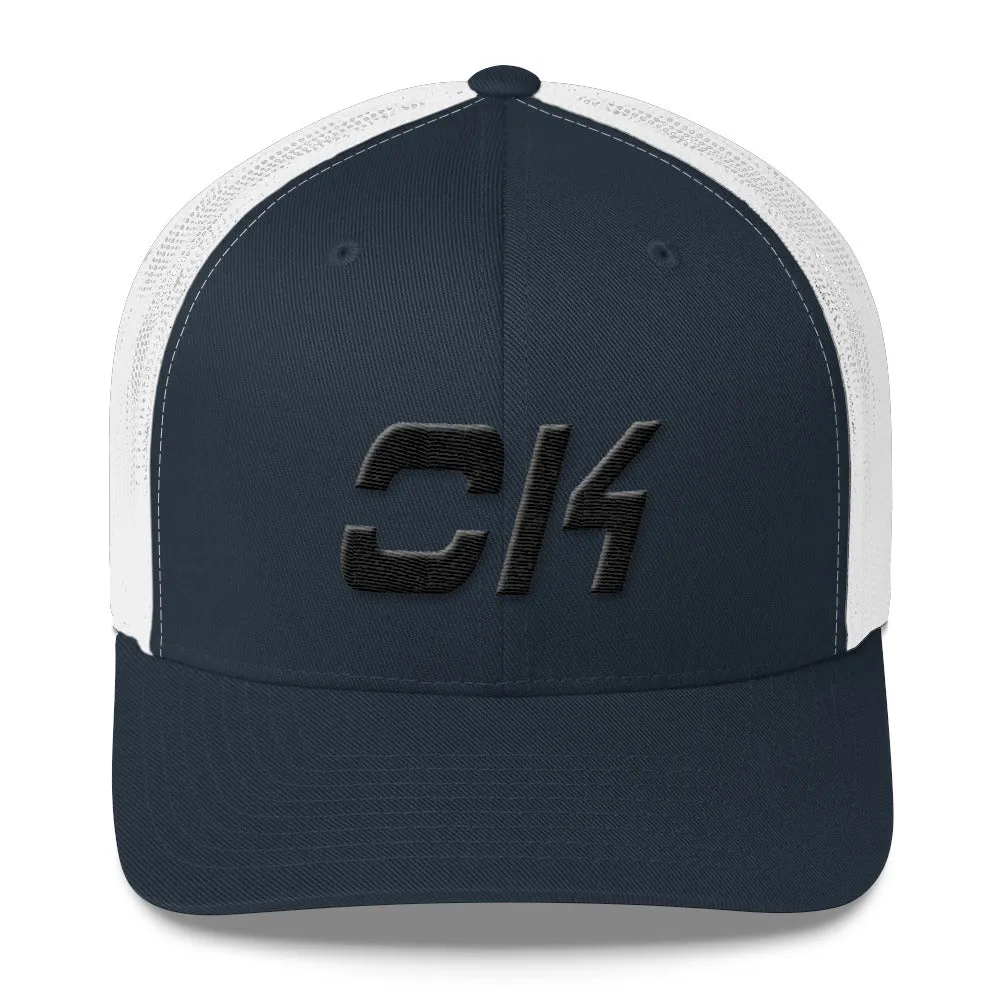 Oklahoma - Mesh Back Trucker Cap - Black Embroidery - OK - Many Hat Color Options Available