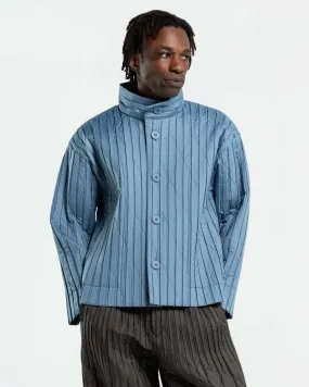 Padded Pleated Coat - Blue