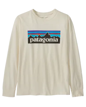 Patagonia Kids' Long Sleeve Regenerative Organic Certified Cotton P-6 T-Shirt - Undyed Natural