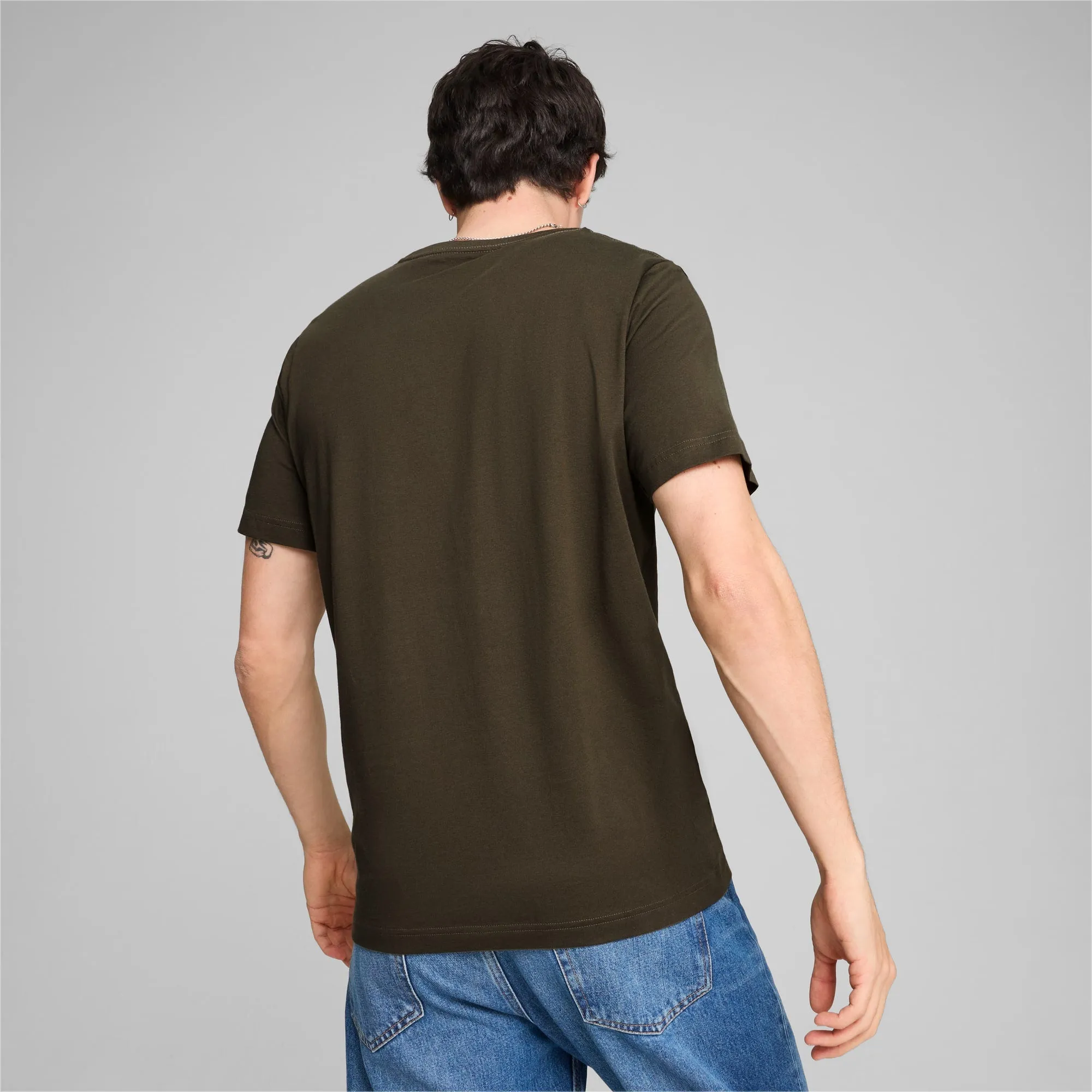 Puma 67923526 Mens Ess+ 2 Col Logo Tee Dark Olive