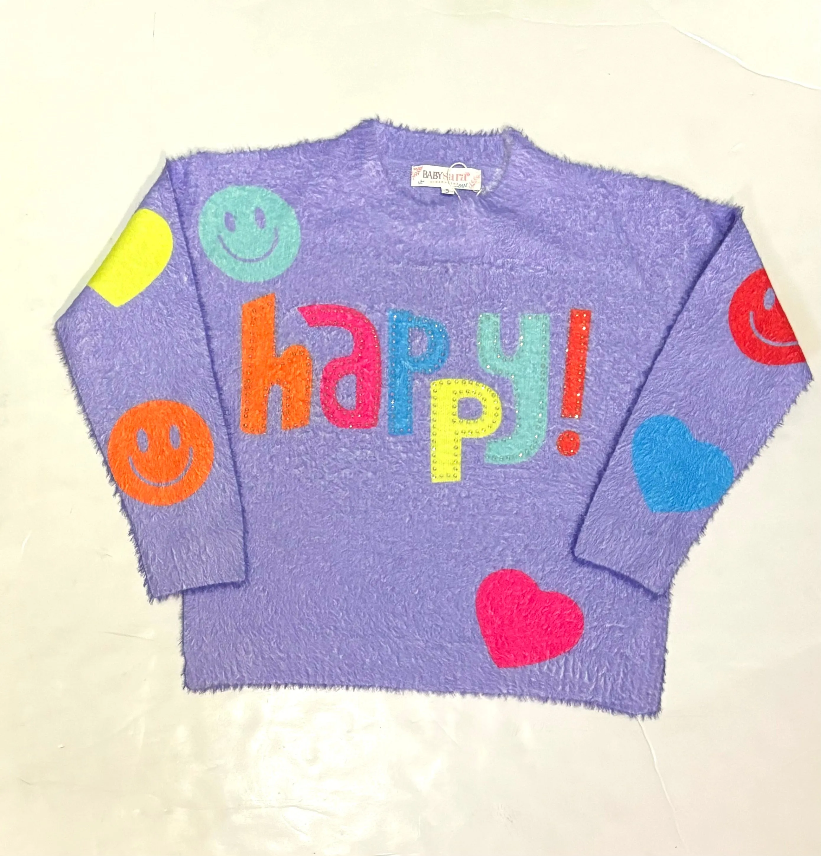 Purple Happy Sweater