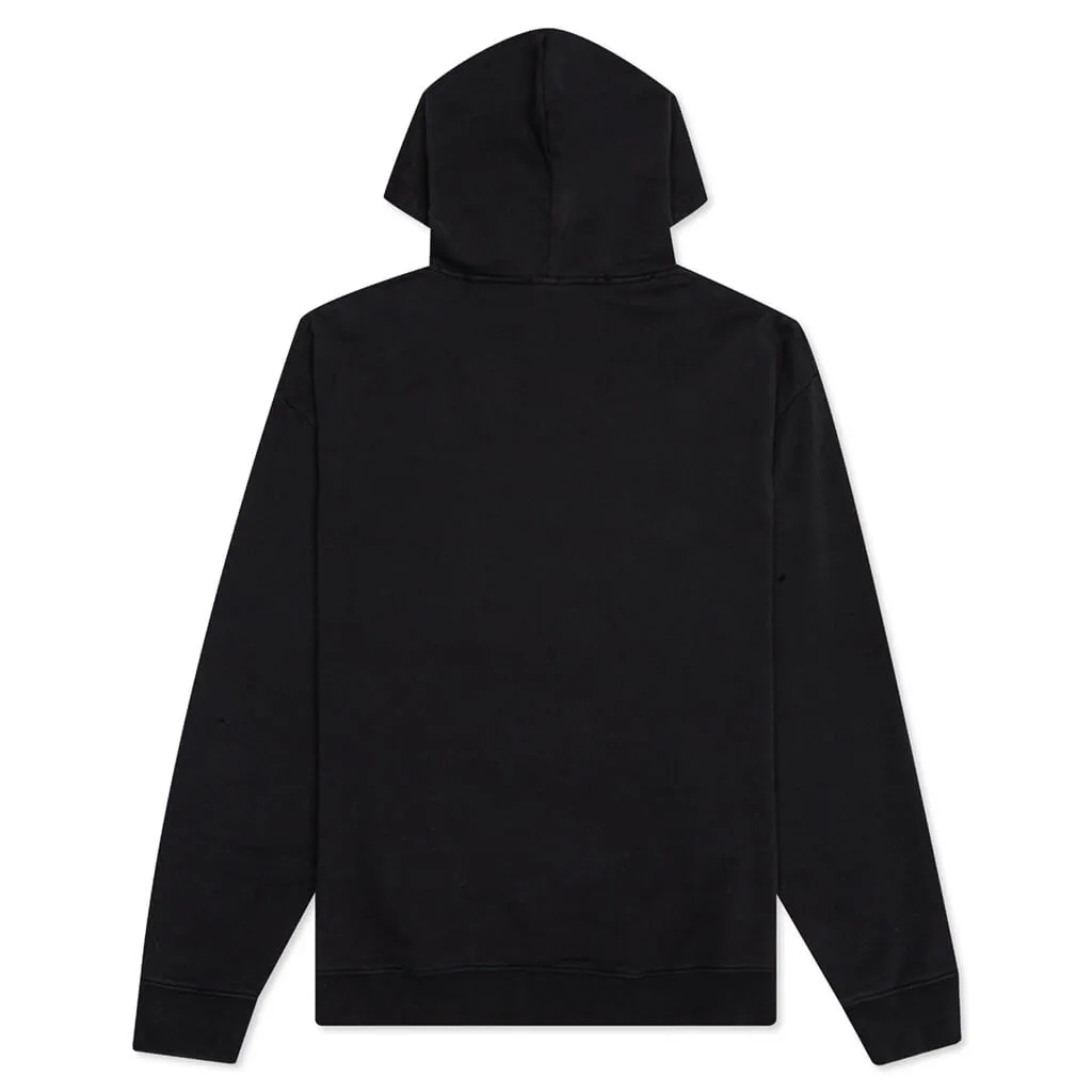 Raf Simons x Smiley Print Destroy Washed Regular Fit Hoodie - Black