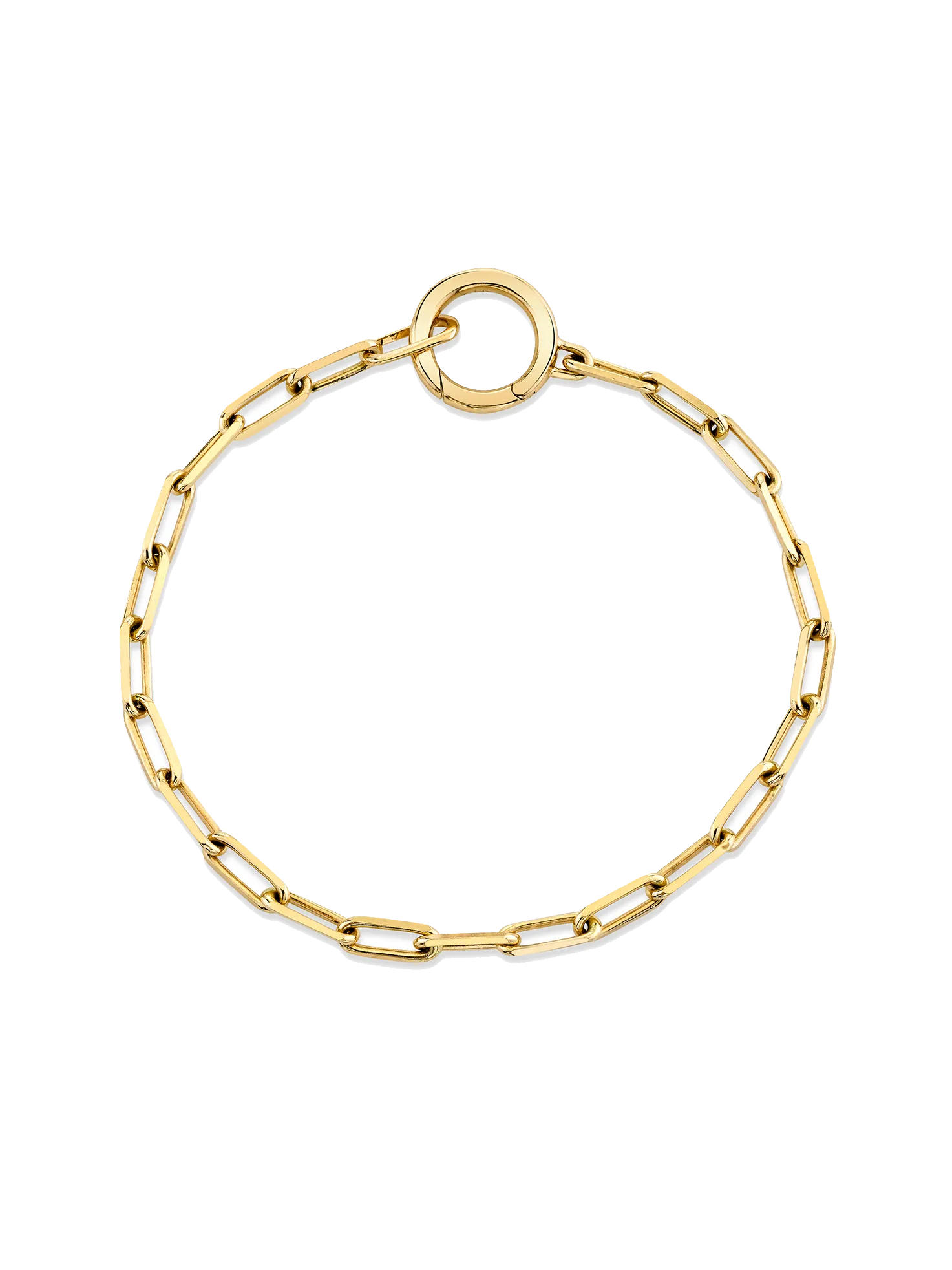 Rectangle Chain Bracelet with Charm Enhancers - 14k Yellow Gold