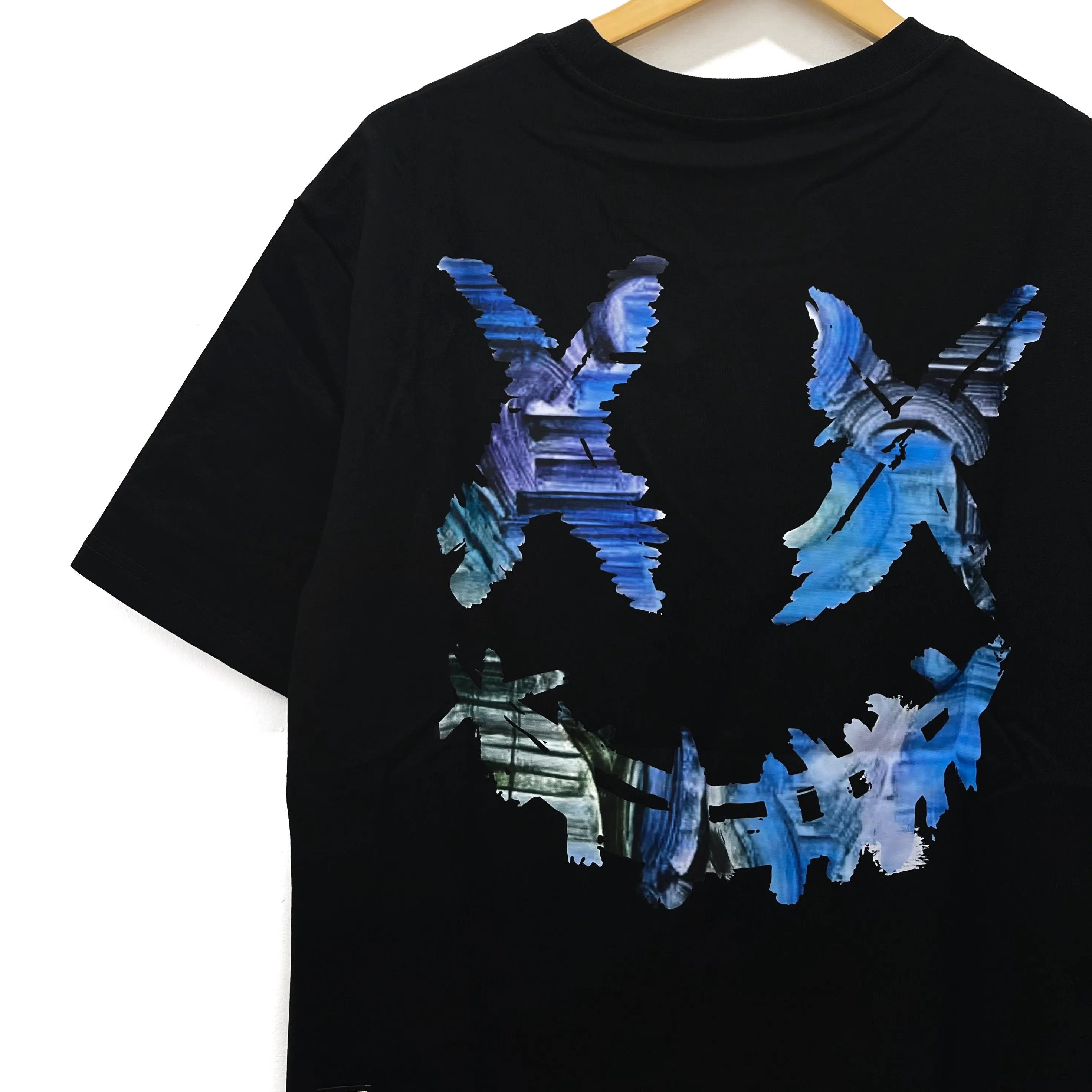 Rickyisclown [RIC] Blue Oil Painting Smiley Tee Black [R17230212H-R8]