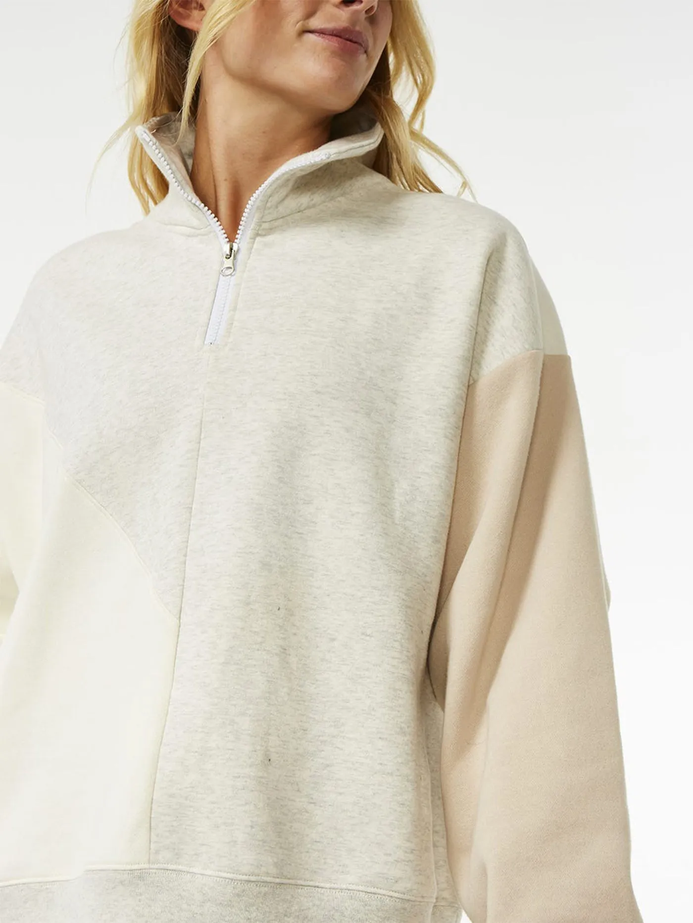 RSS Oversized Spliced Zip Sweatshirt