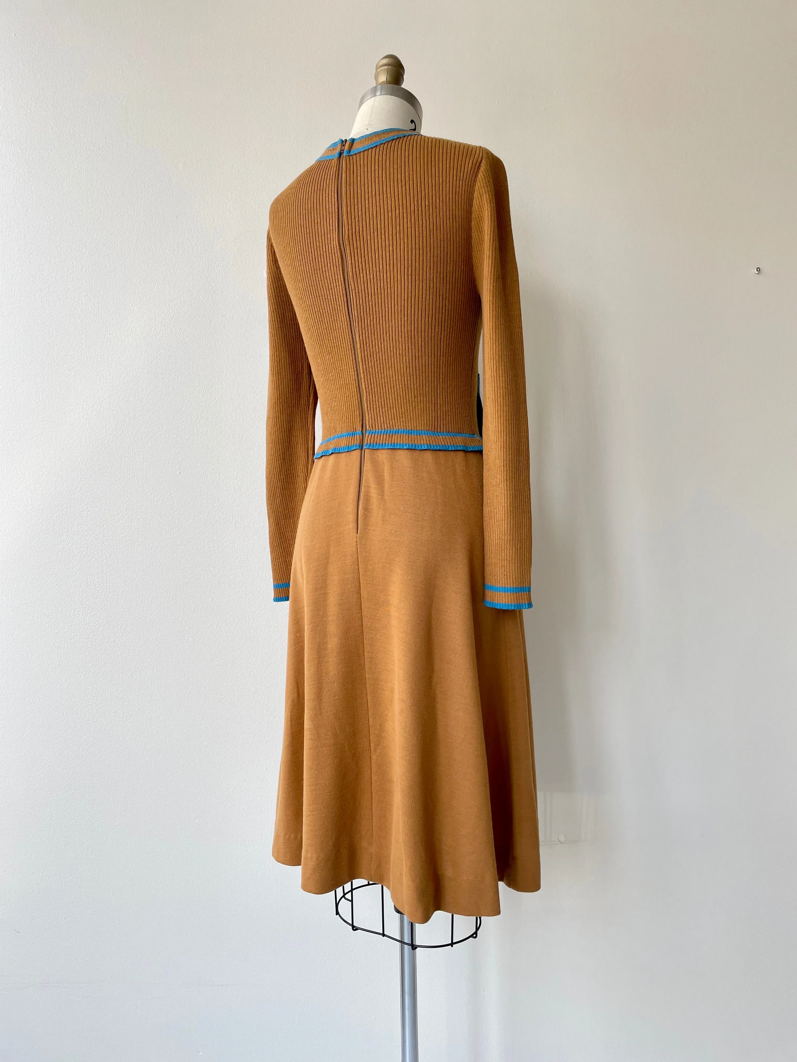 Runic Knit 1970s Dress