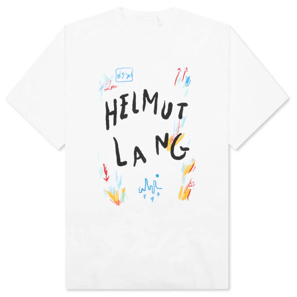 Scribbled Logo Tee - White