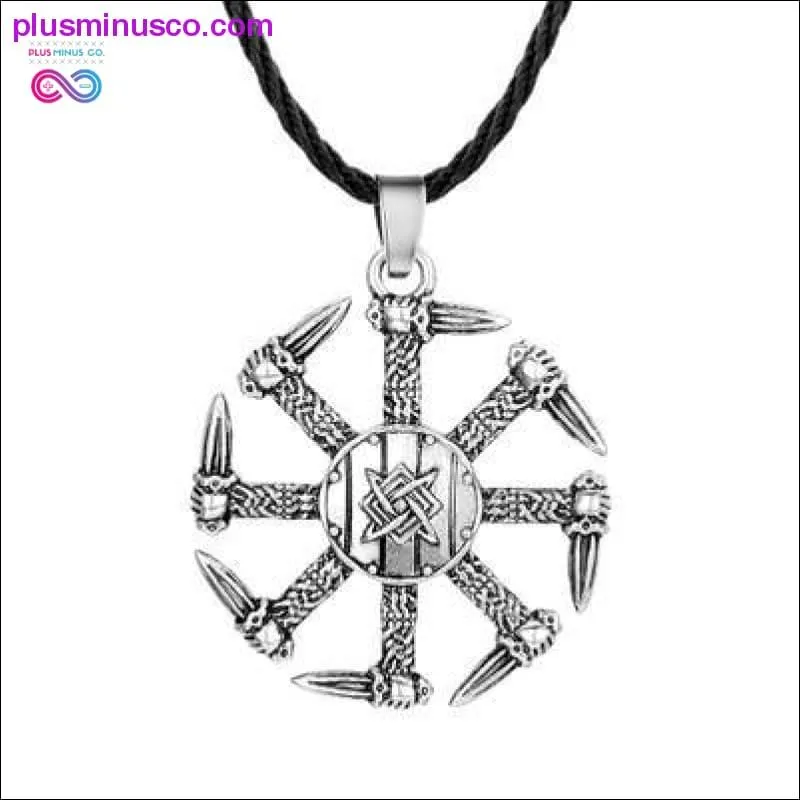 Slavic Kolovrat Wheel Amulet Pagan Pendant Necklace Viking