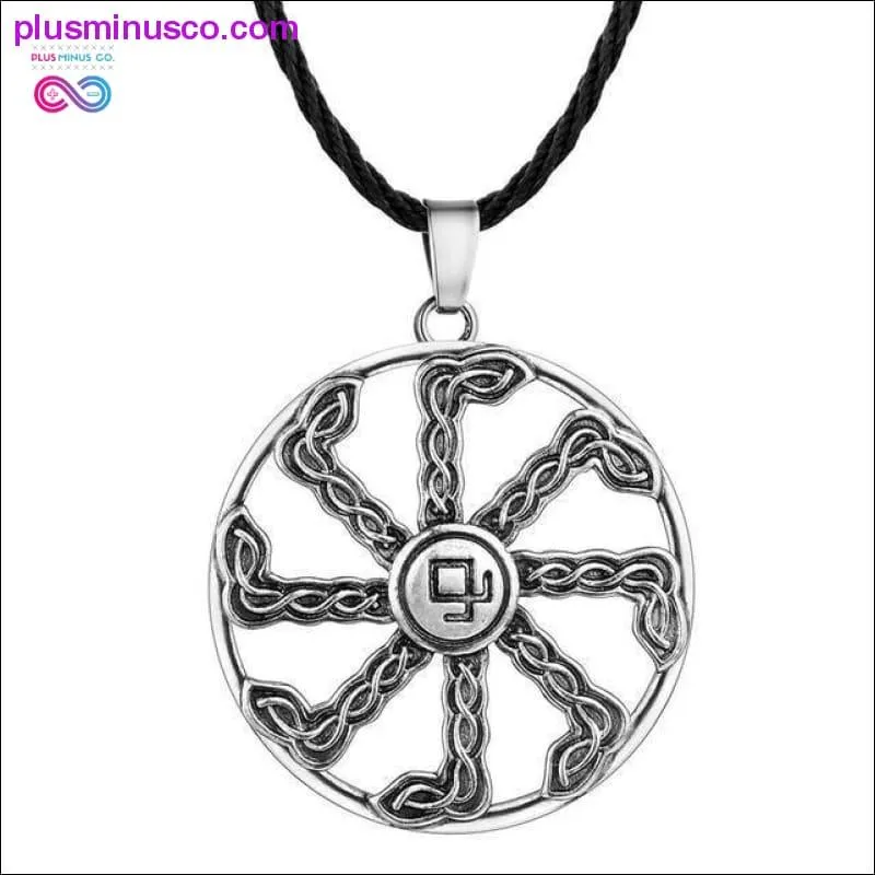 Slavic Kolovrat Wheel Amulet Pagan Pendant Necklace Viking