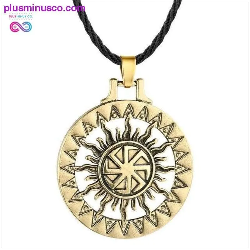 Slavic Kolovrat Wheel Amulet Pagan Pendant Necklace Viking