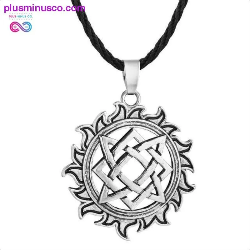 Slavic Kolovrat Wheel Amulet Pagan Pendant Necklace Viking