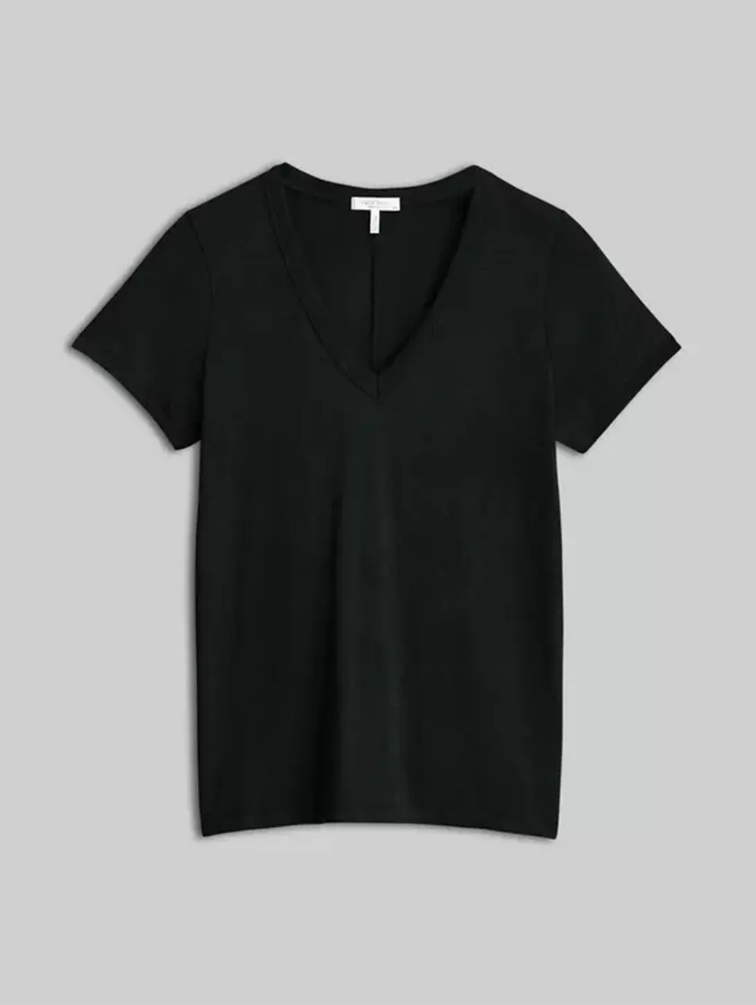 Slub V-Neck Tee - Black