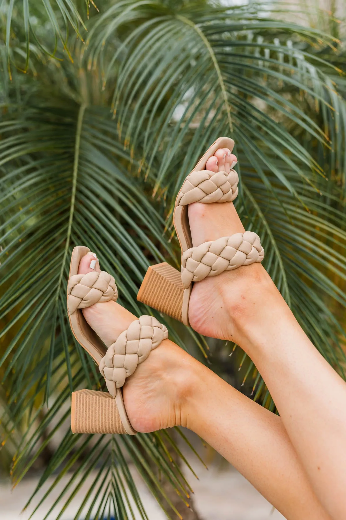 Soda Buggy Block Heel Sandal- Taupe