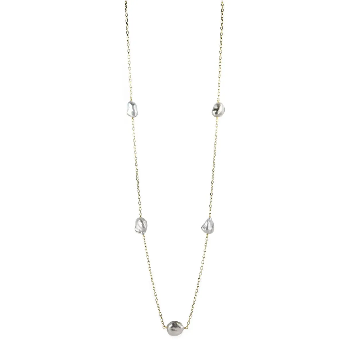 South Sea Keshi Pearl Station Necklace