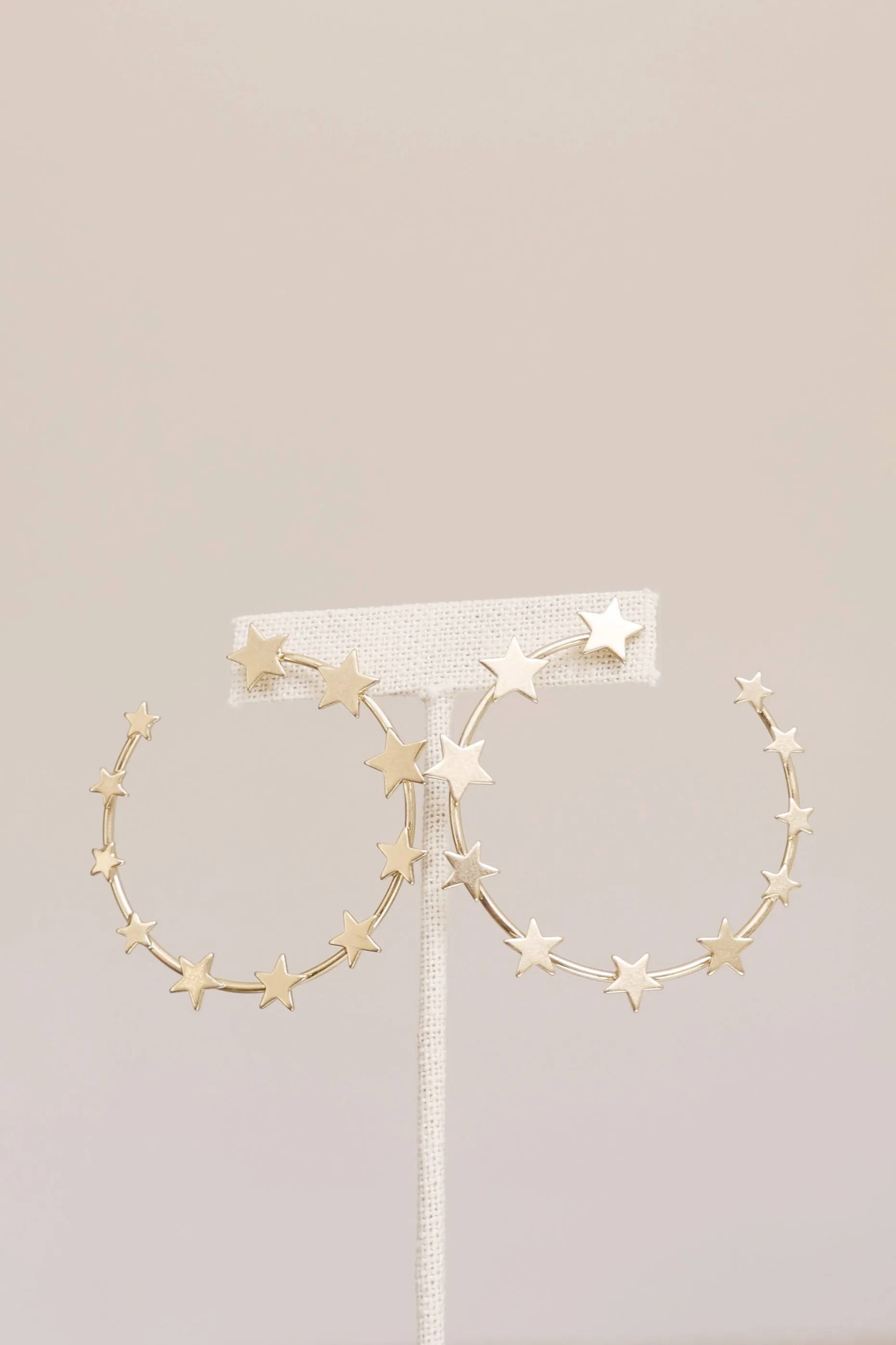 Star Hoop Gold Earrings