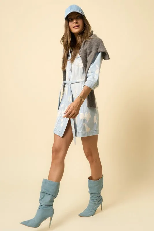 STONEWASHED DENIM DRESS