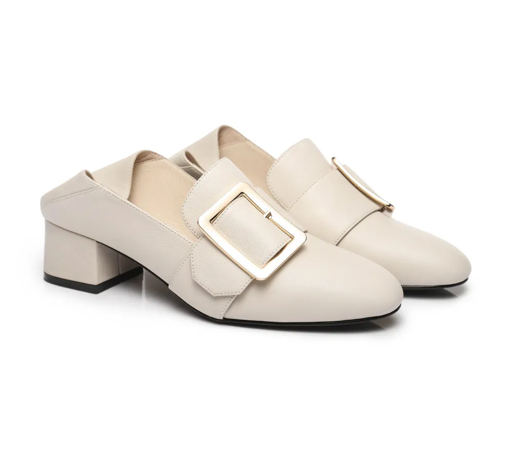 TARRAMARRA Leather Low Block Kitten Heels Sammi