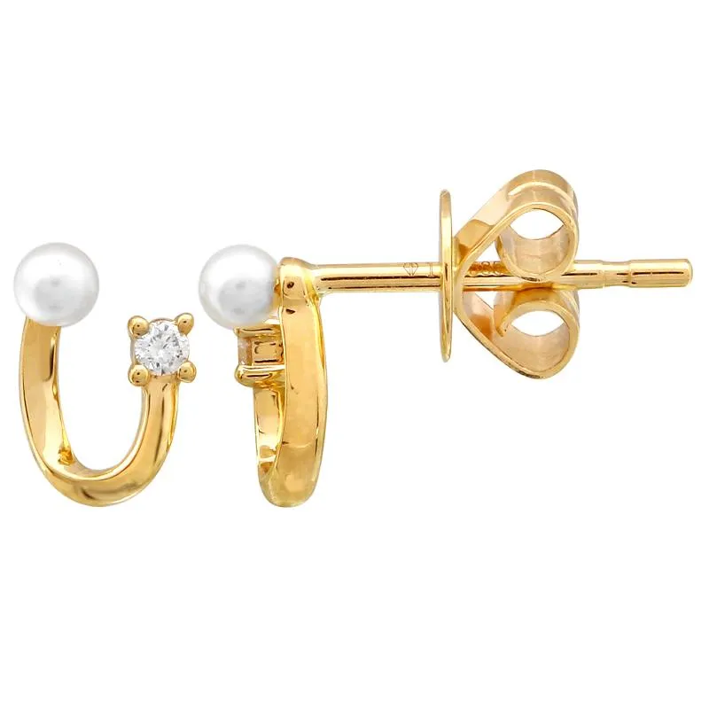 TATEM U Shaped Pearl Stud Earrings