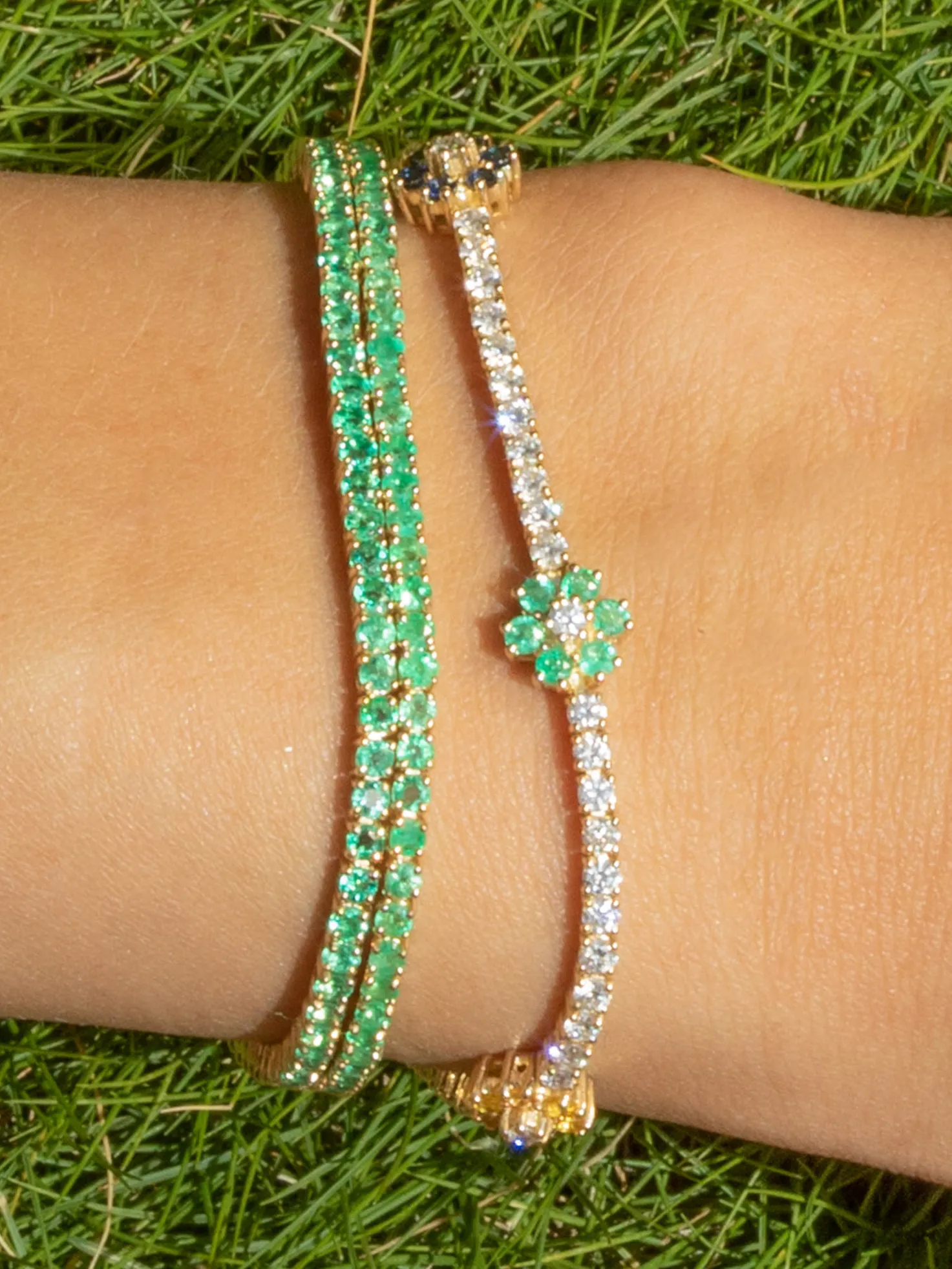 The Perfect Personalized Tennis Bracelet - Emerald / 14k Yellow Gold