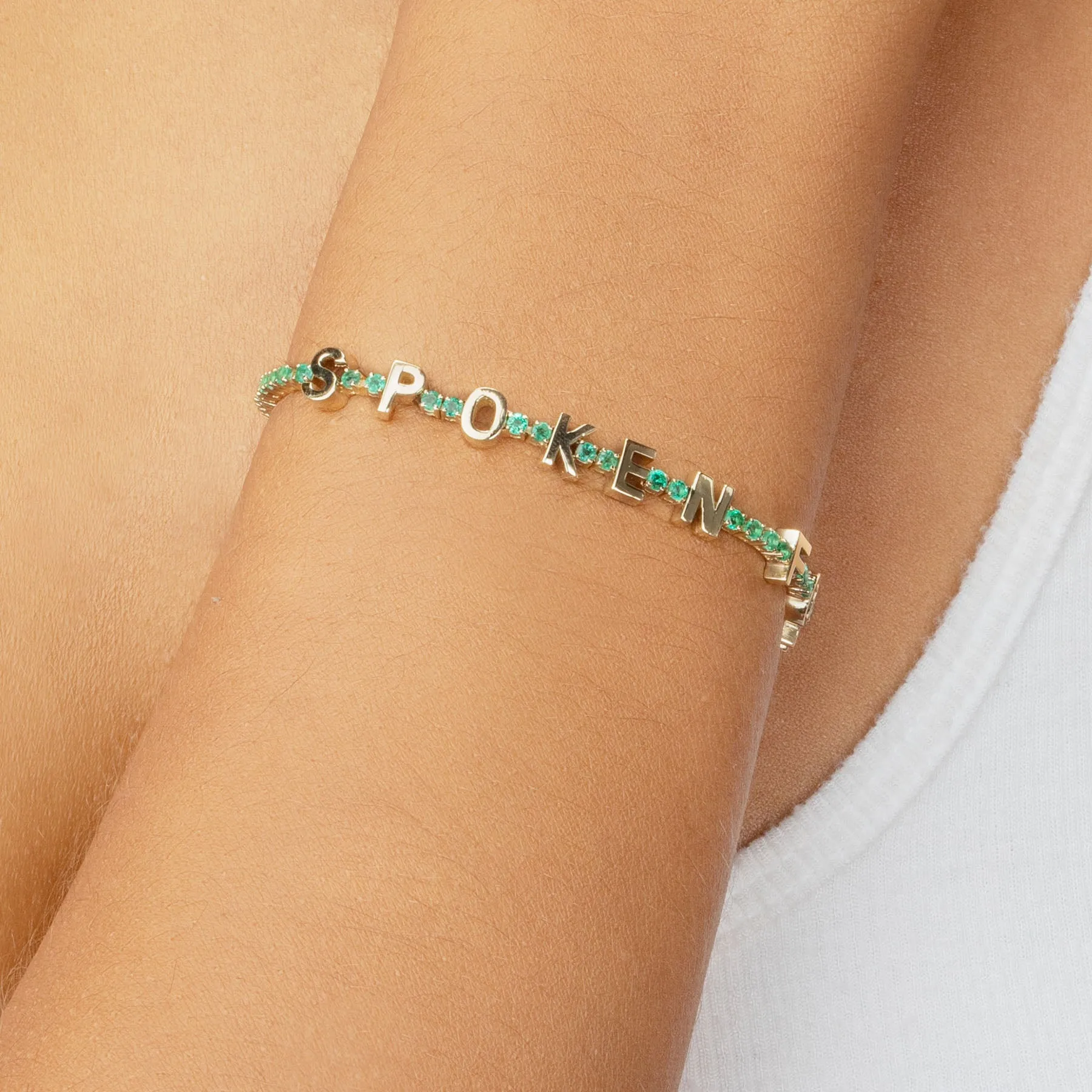 The Perfect Personalized Tennis Bracelet - Emerald / 14k Yellow Gold