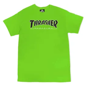 Thrasher Outlined Tee Lime/Black