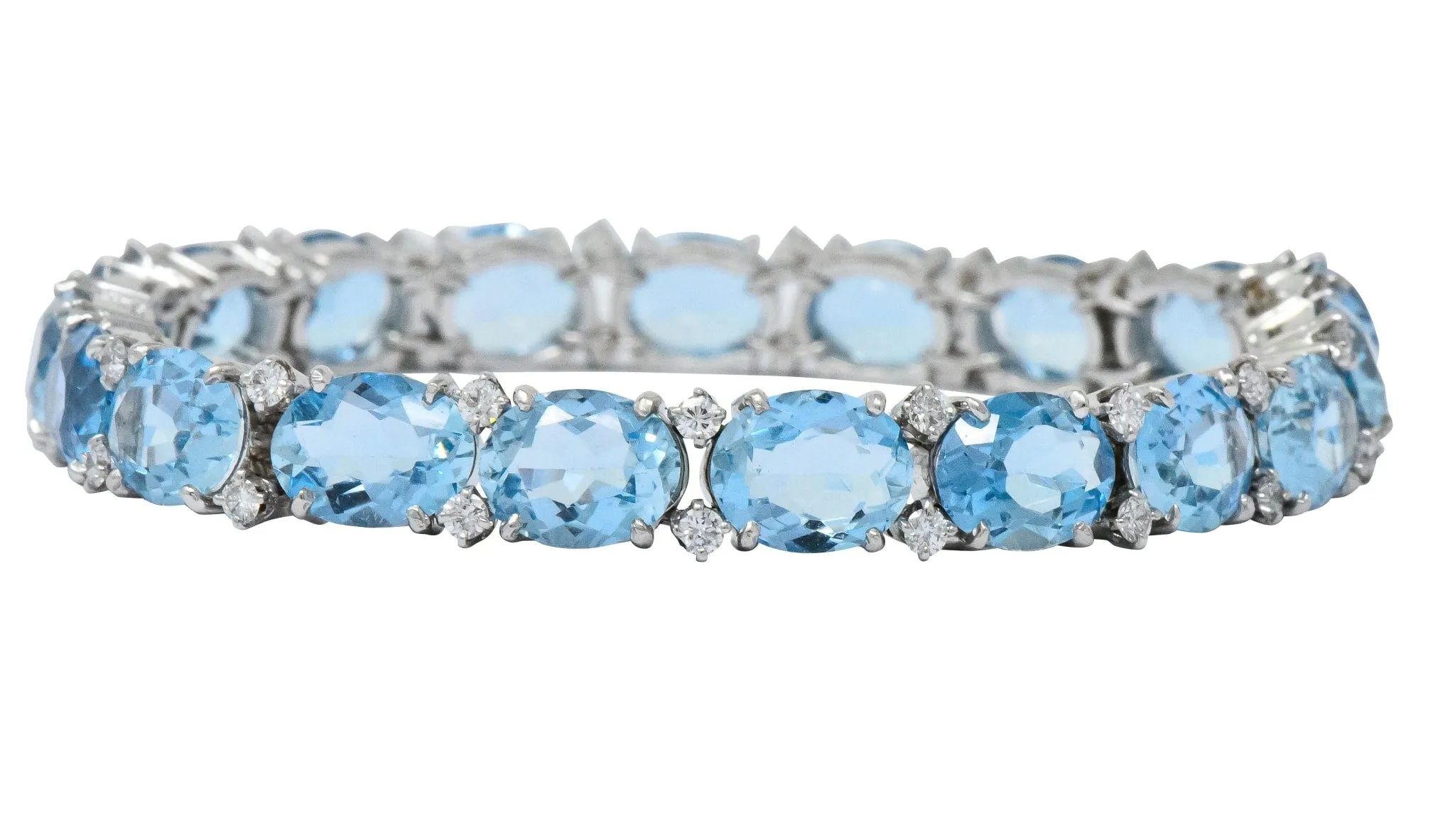 Tiffany & Co. 32.42 CTW Aquamarine Diamond Platinum Bracelet