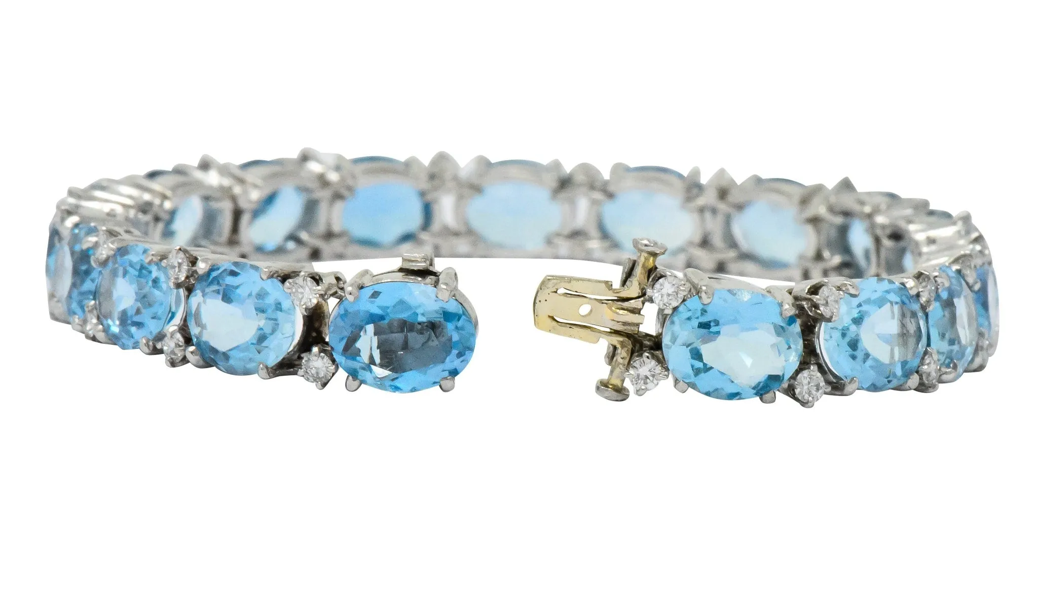 Tiffany & Co. 32.42 CTW Aquamarine Diamond Platinum Bracelet