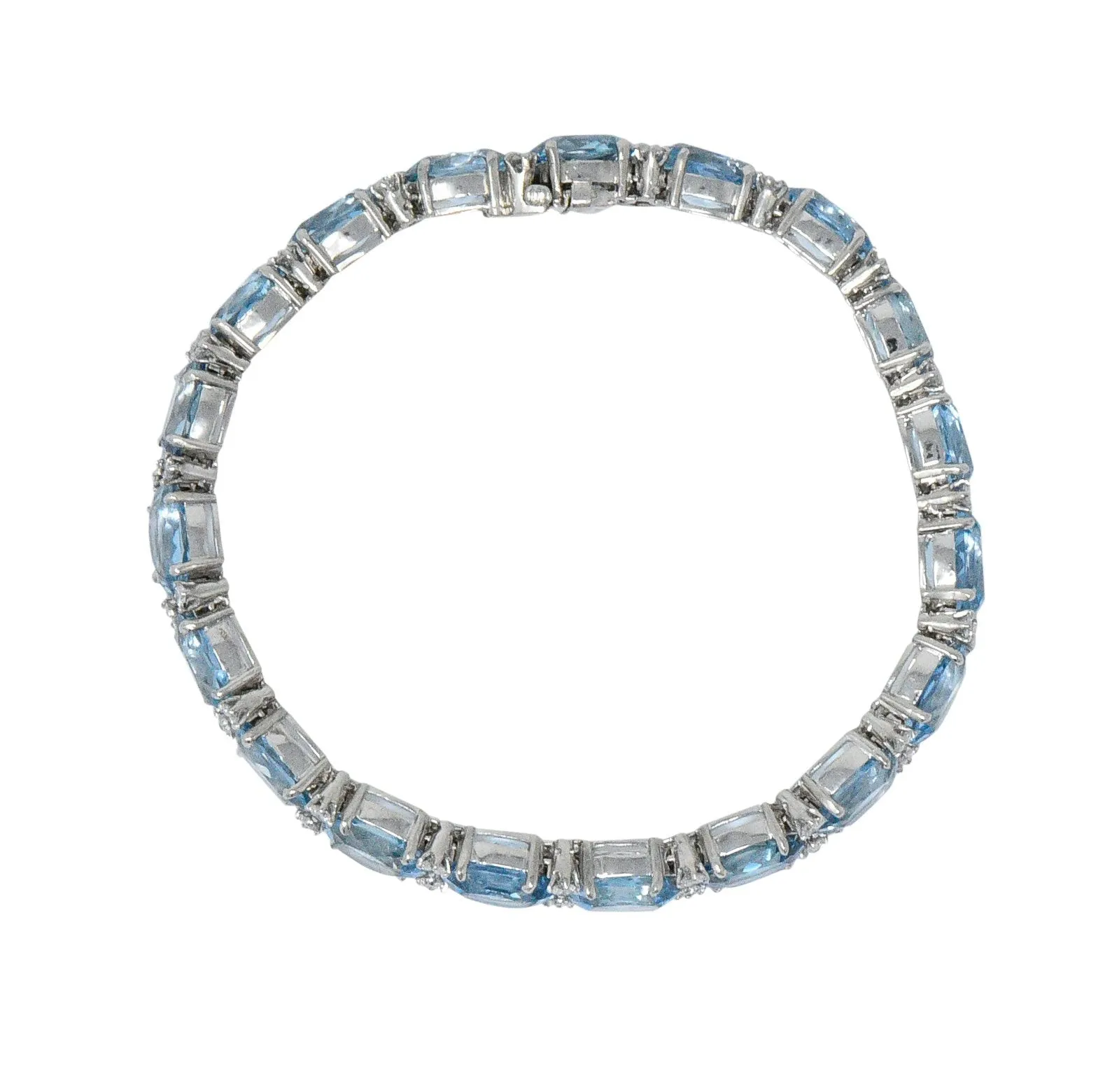 Tiffany & Co. 32.42 CTW Aquamarine Diamond Platinum Bracelet