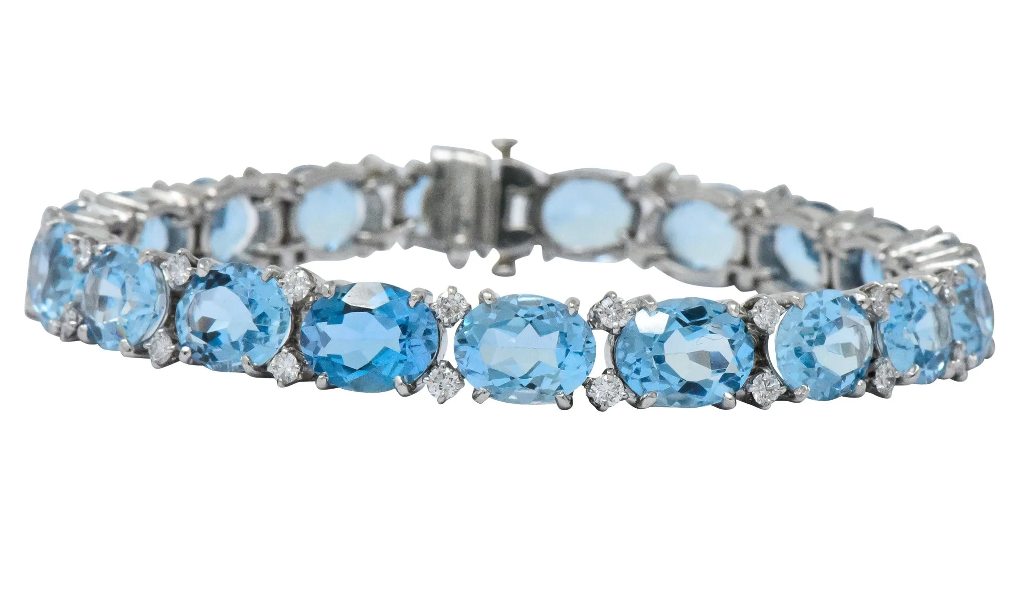 Tiffany & Co. 32.42 CTW Aquamarine Diamond Platinum Bracelet