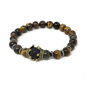 Tiger's Eye Crown Stretchable Bracelet