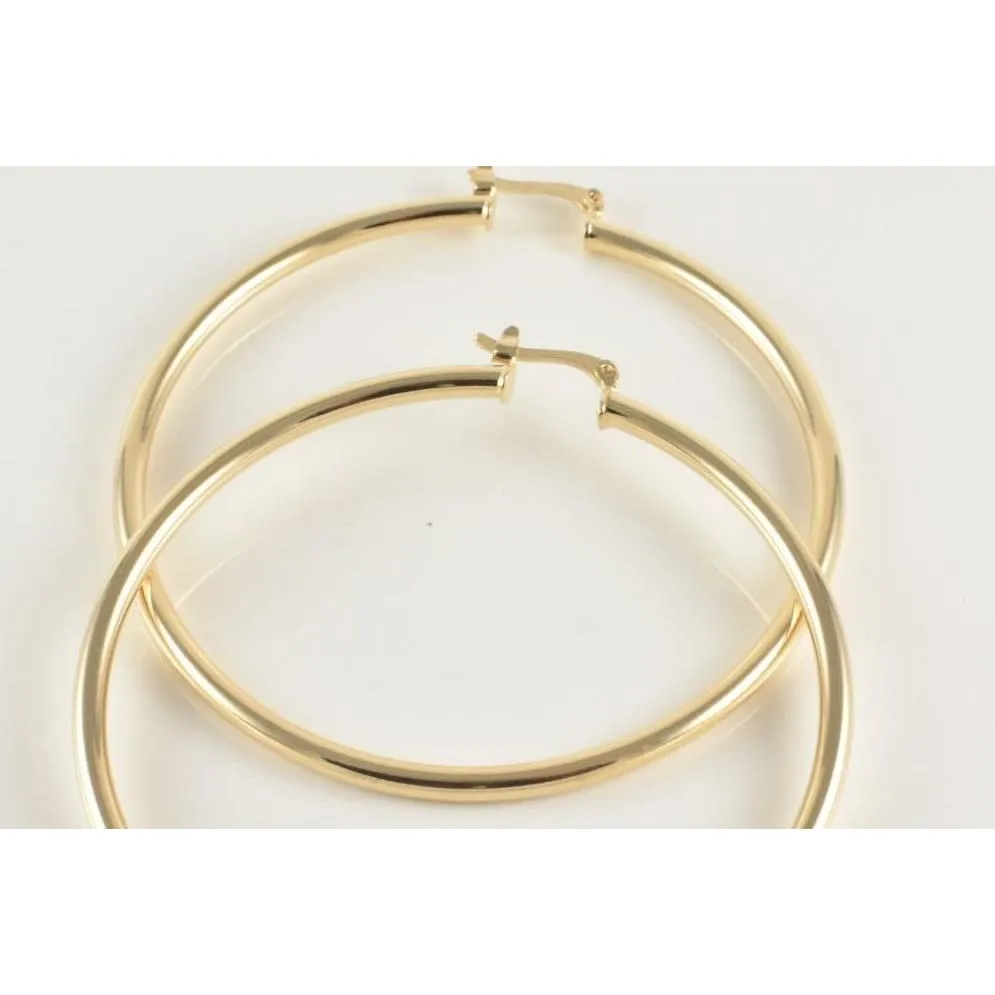 Tubes 70mm gold layered earrings hoops