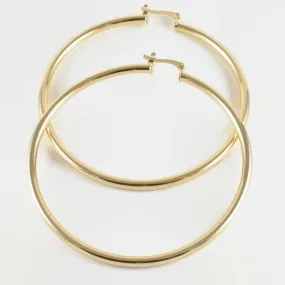 Tubes 70mm gold layered earrings hoops