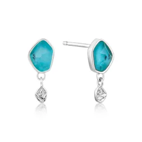 TURQUOISE DROP STUD EARRINGS