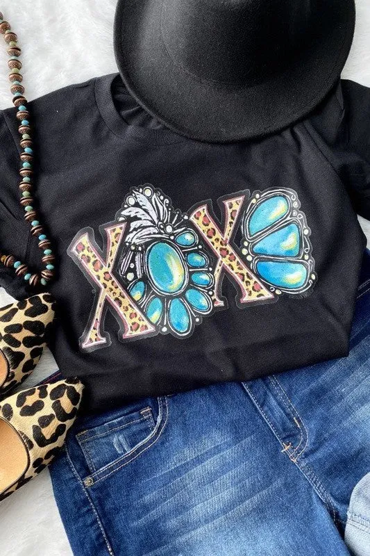 Turquoise Xoxo Tee