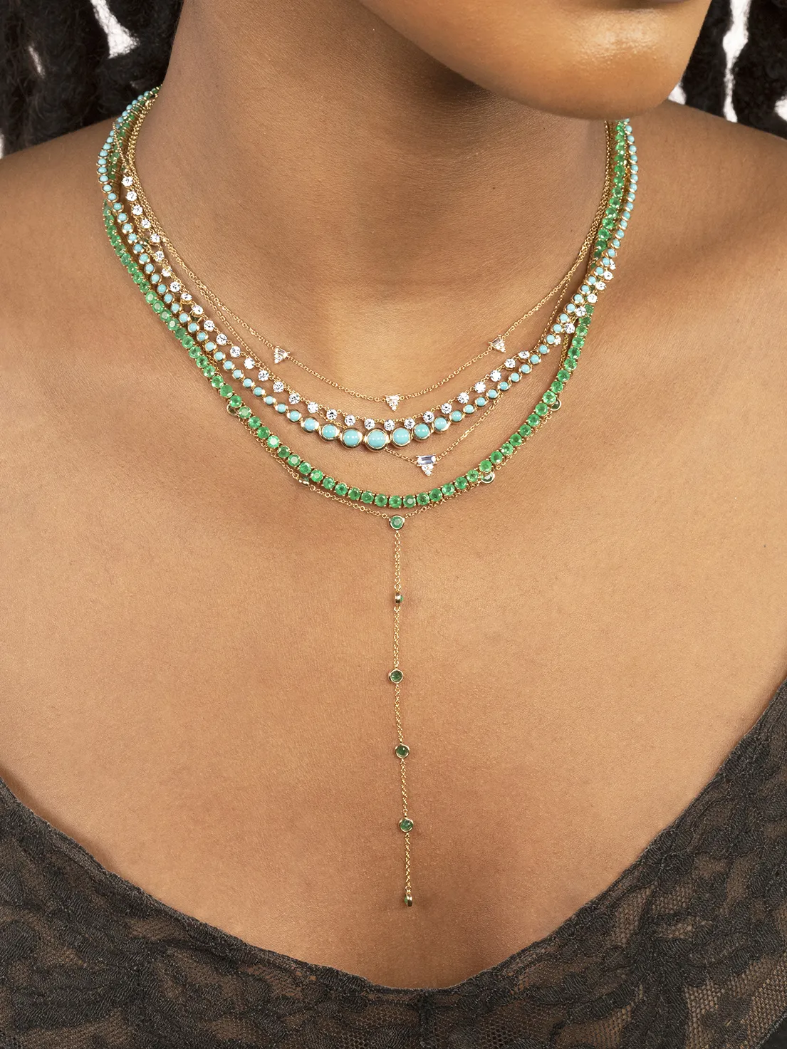 Ultimate Tennis Necklace - Emerald / 14k Yellow Gold