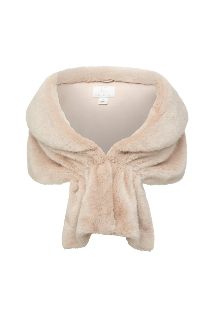 UNREAL FUR Champagne Wrap Fur Stole (Nude Pink)