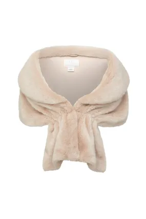 UNREAL FUR Champagne Wrap Fur Stole (Nude Pink)