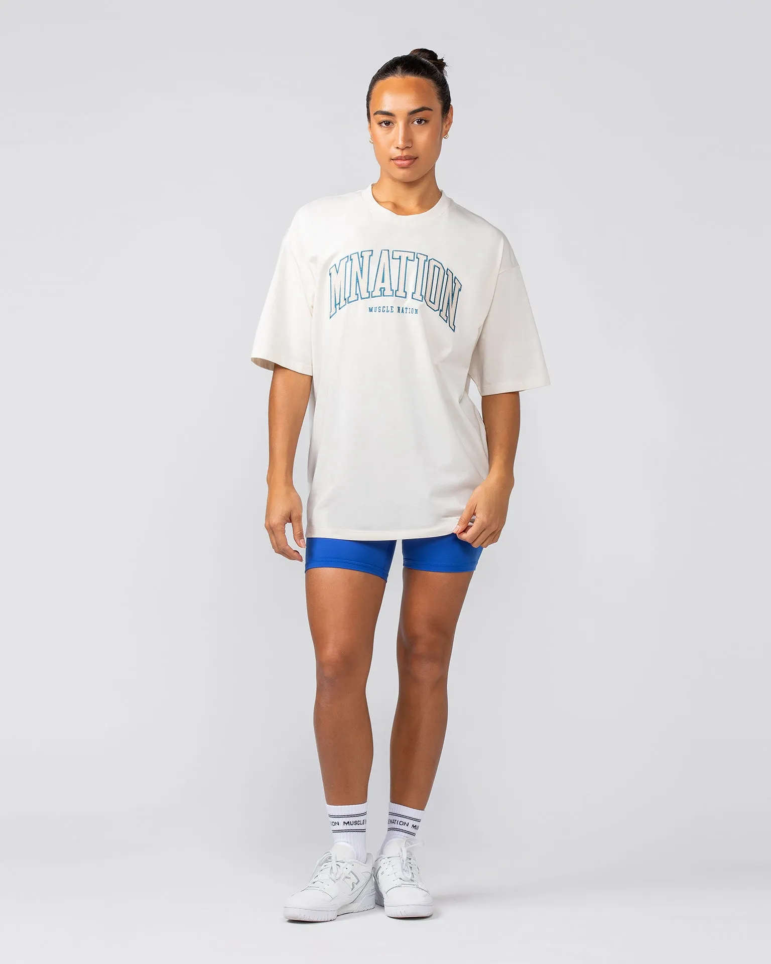 Varsity Oversized Tee - Travertine