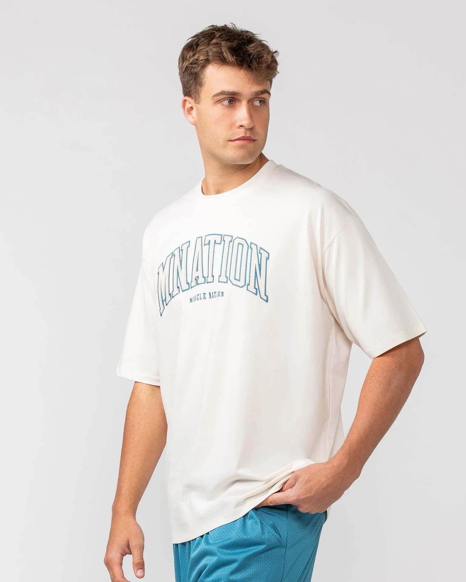 Varsity Oversized Tee - Travertine