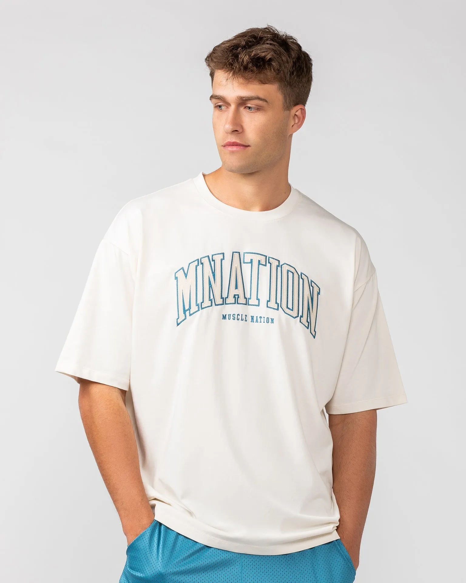 Varsity Oversized Tee - Travertine