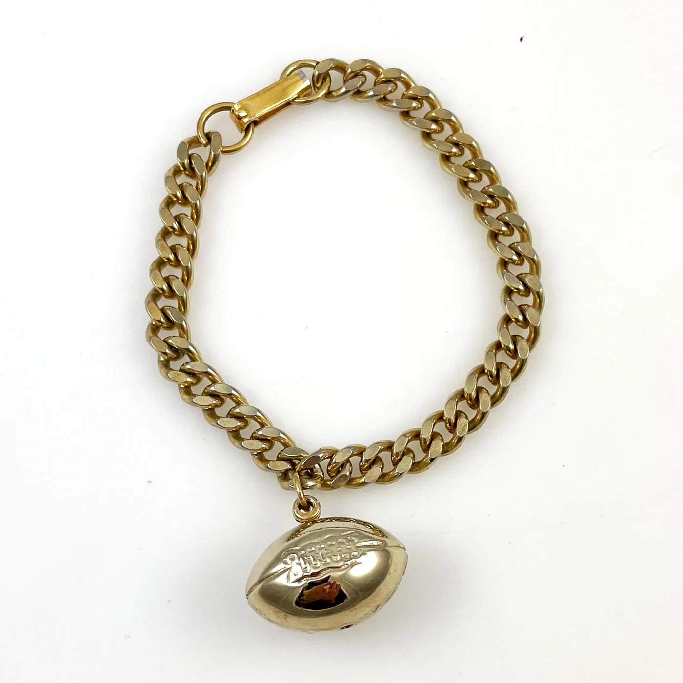 Vintage Gold Plated Football Bracelet