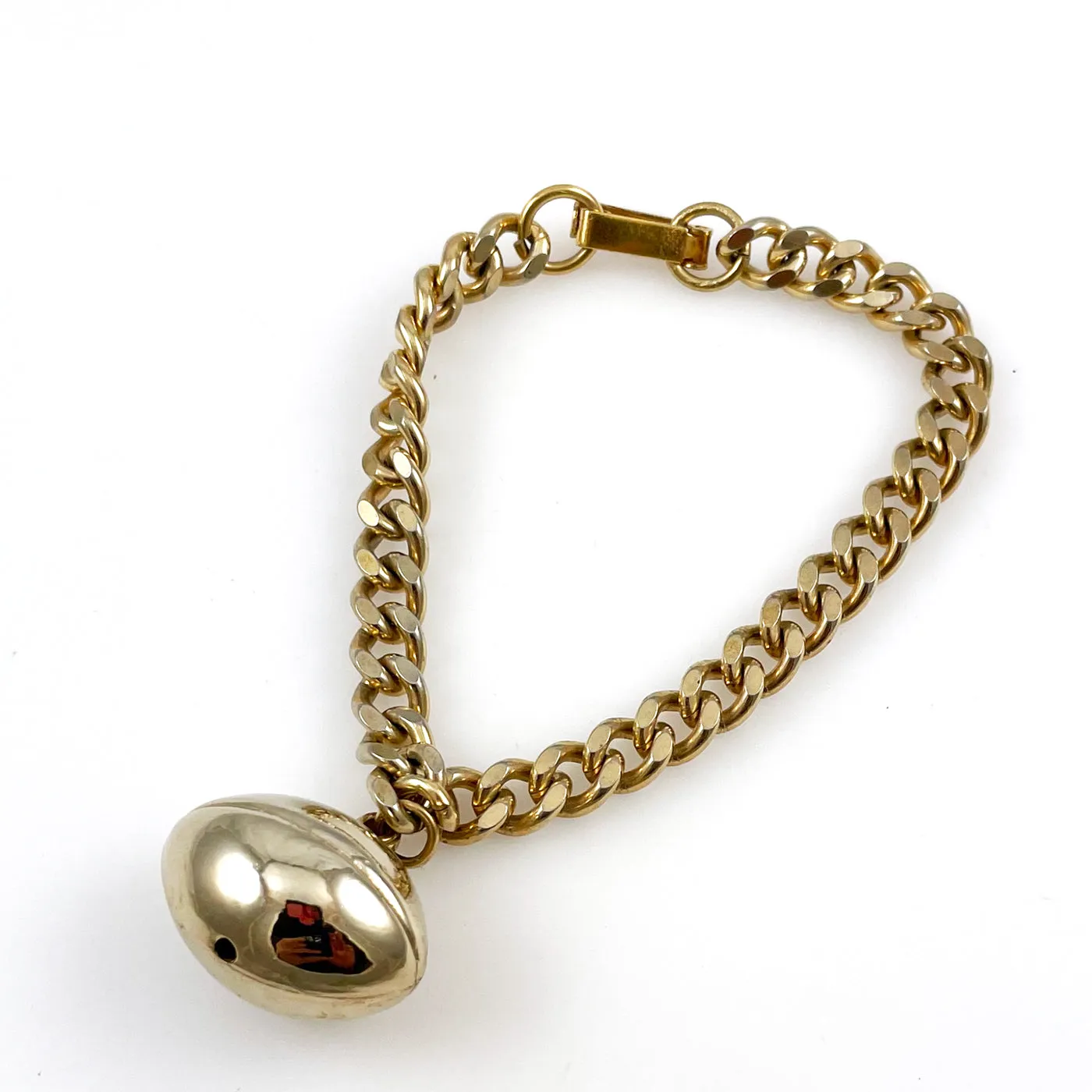 Vintage Gold Plated Football Bracelet