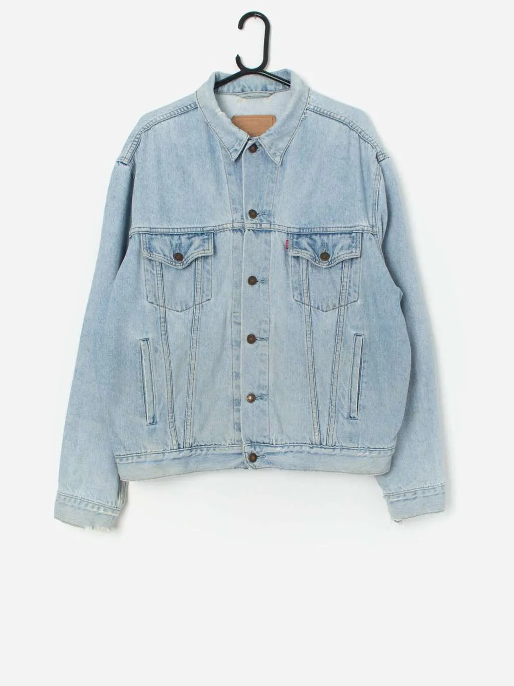 Vintage Levis distressed denim jacket in pale blue – Large / XL