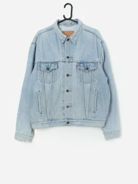 Vintage Levis distressed denim jacket in pale blue – Large / XL