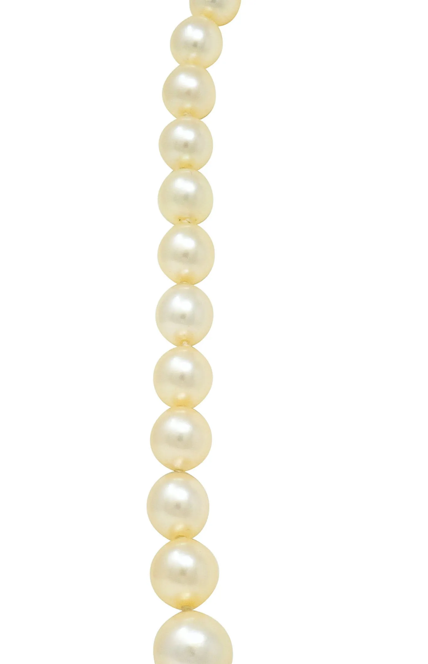 Vintage Marquise Diamond Platinum Graduated Pearl Strand Necklace