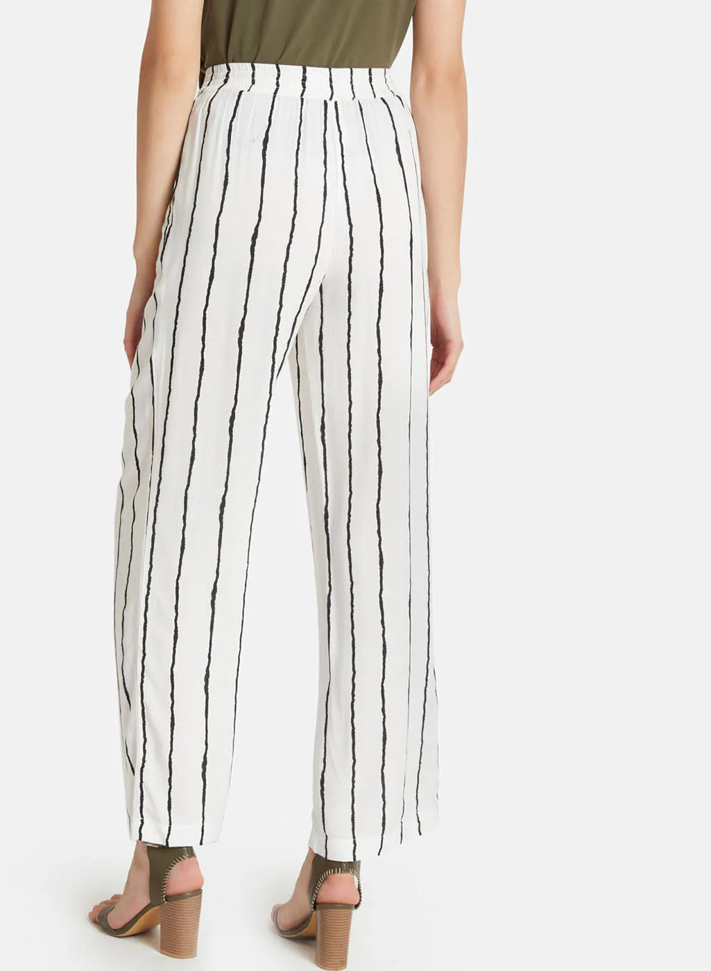 White And Black Stripe Trouser