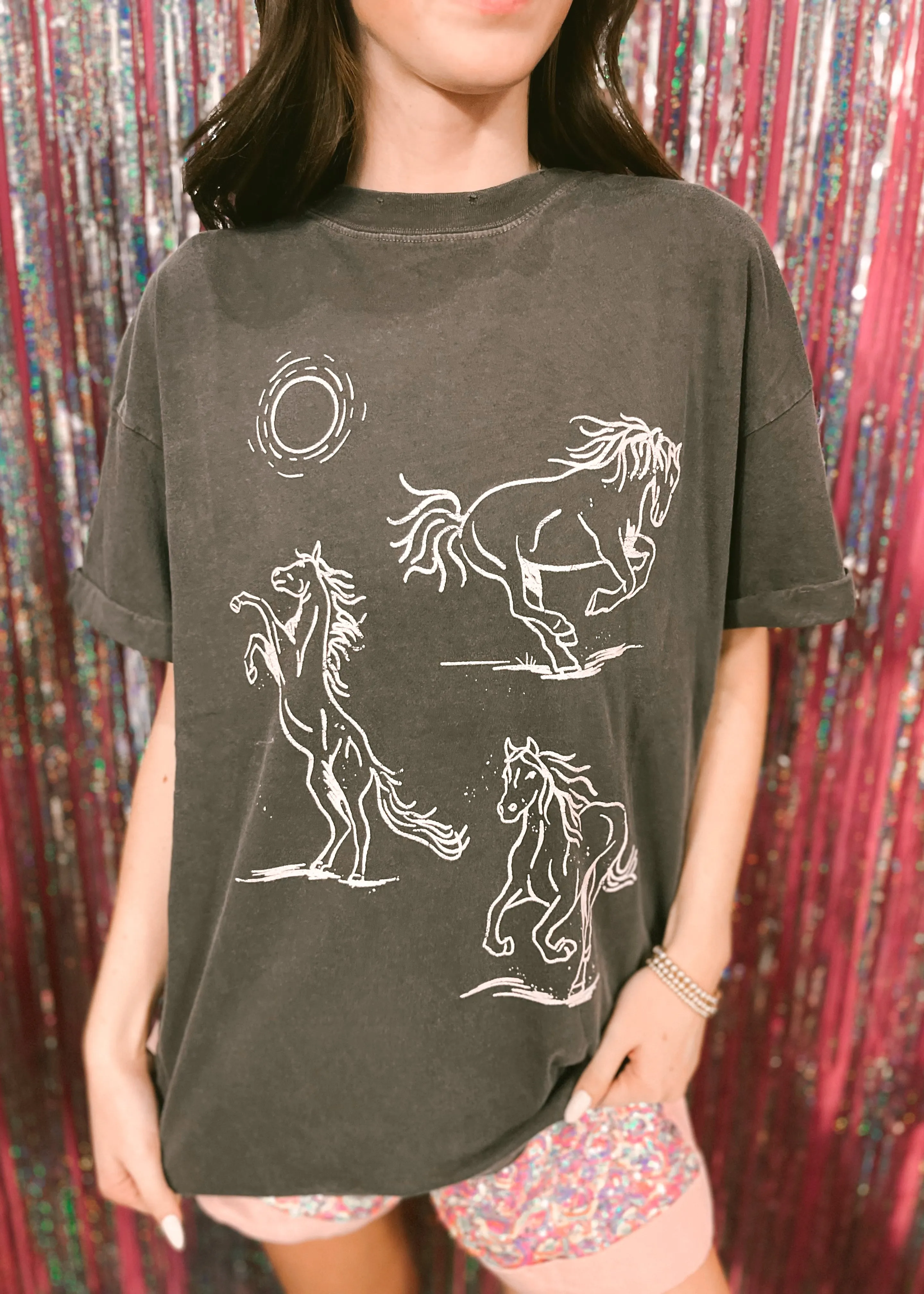 Wild west Horse Tee | Dark Gray