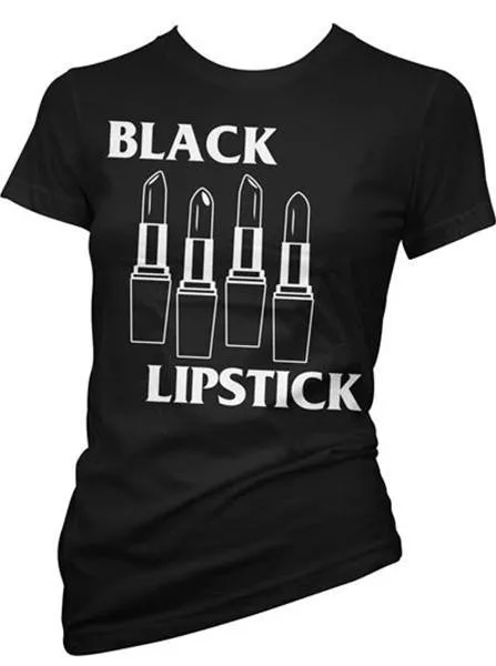 Women's Black Lipstick Tee