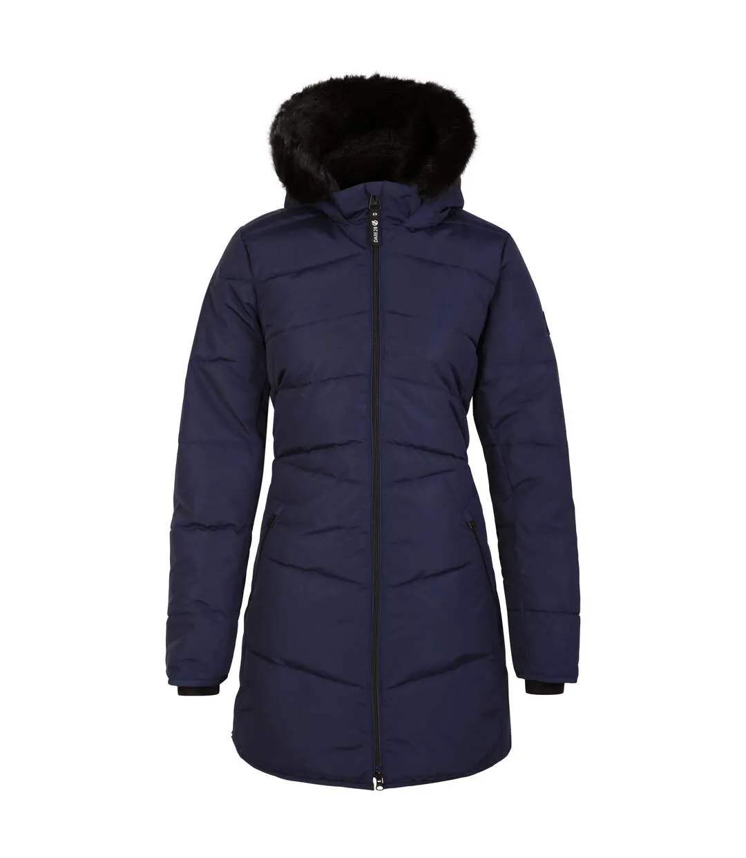 Womens/ladies striking iii long length padded jacket peacoat Dare 2B