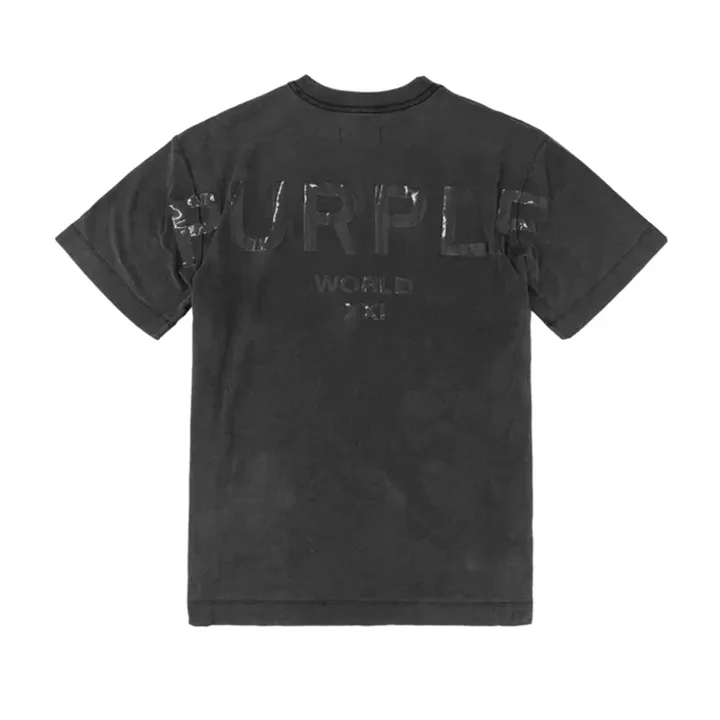 Wordmark Washed Texured Tee (Black) - PP104JBBW224